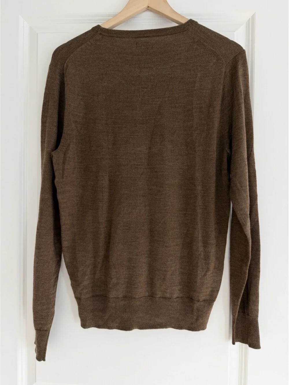 J.Crew Merino Wool Blend Crewneck Sweater Brown Size S Unisex Preppy Old Money